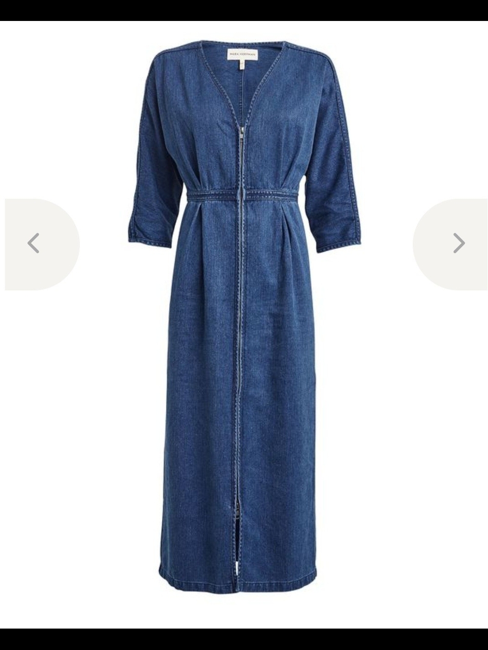 MARA HOFFMAN ANNETTA DENIM ZIP FRONT MAXI DRESS US 8 HEMP ORGANIC COTTON